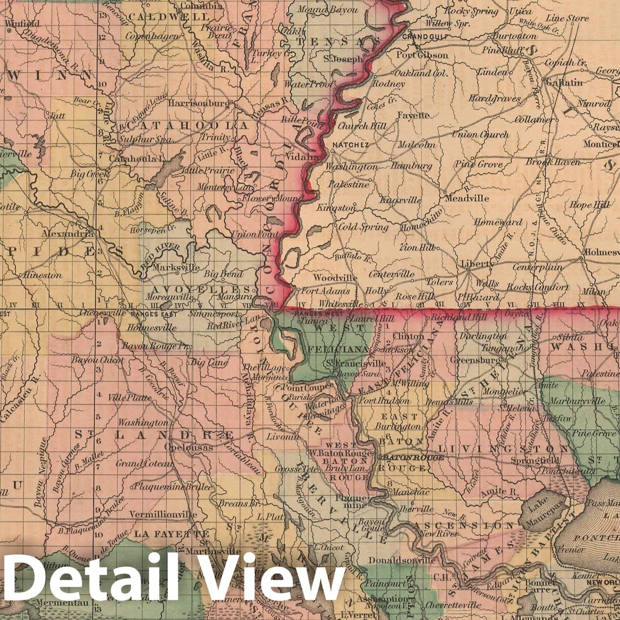 Historic Map : Louisiana 1857 , General Atlas (Of The World) , Vintage Wall Art