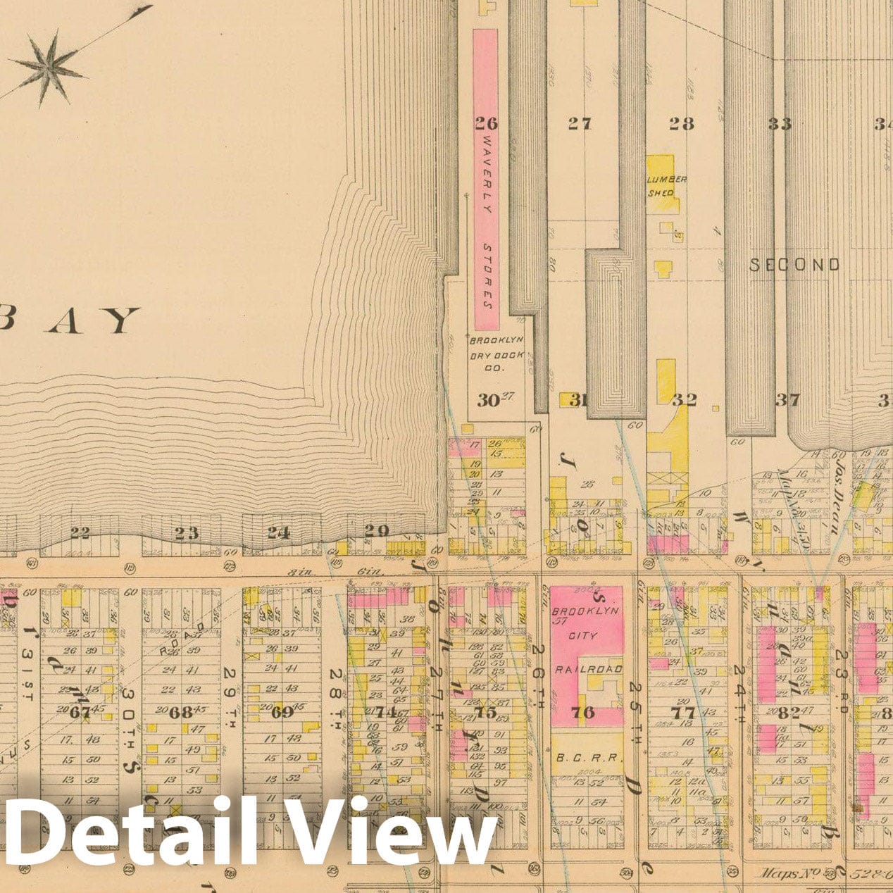 Historic Map : Robinson's Atlas City of Brooklyn, NY, Brooklyn 1886 Plate 032 , Vintage Wall Art