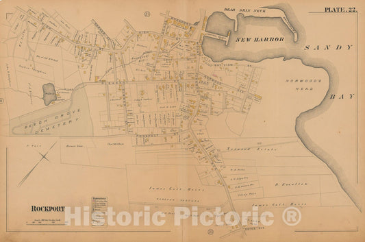 Historic Map : Atlas City of Gloucester and Town of Rockport 1884 Plate 022 , Vintage Wall Art