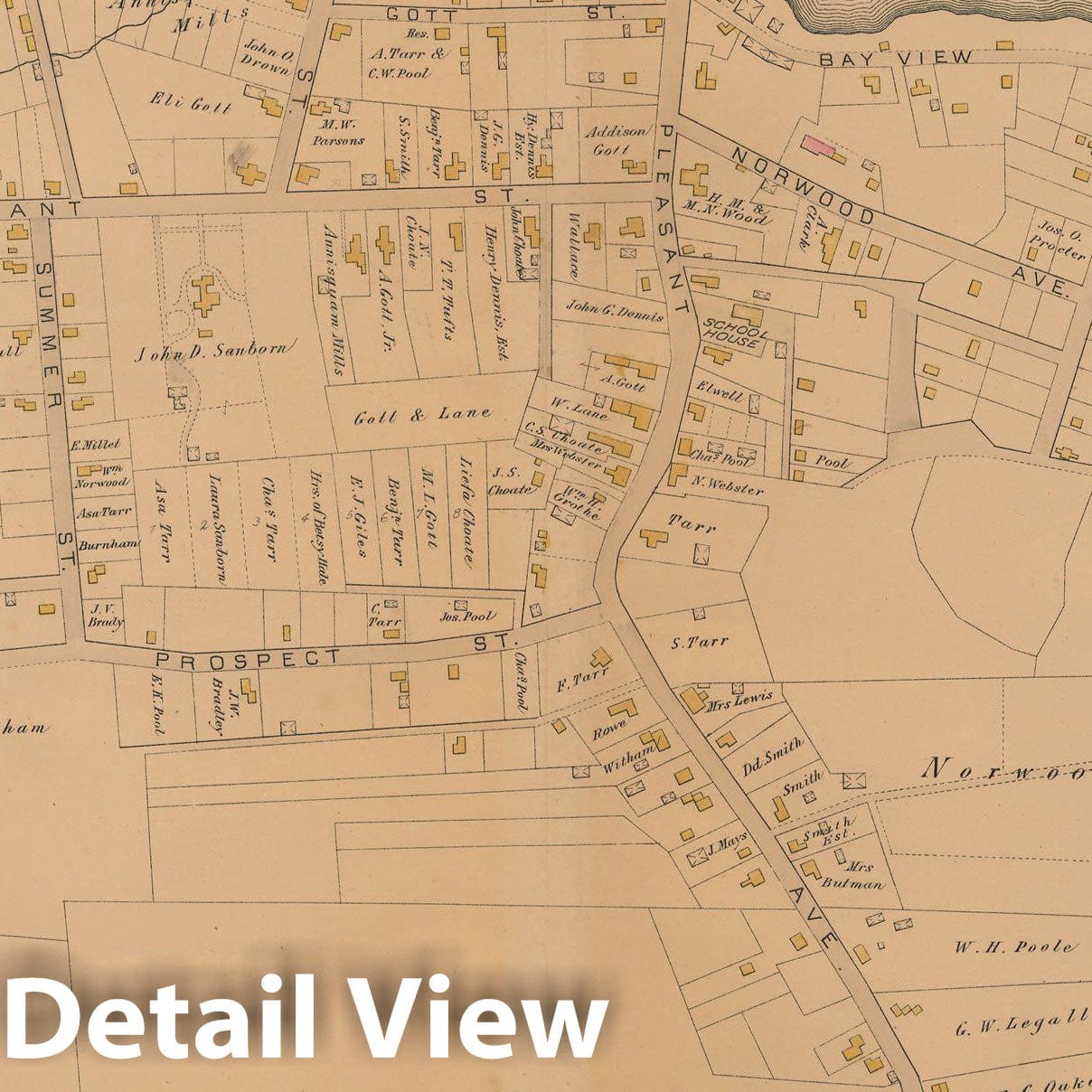 Historic Map : Atlas City of Gloucester and Town of Rockport 1884 Plate 022 , Vintage Wall Art