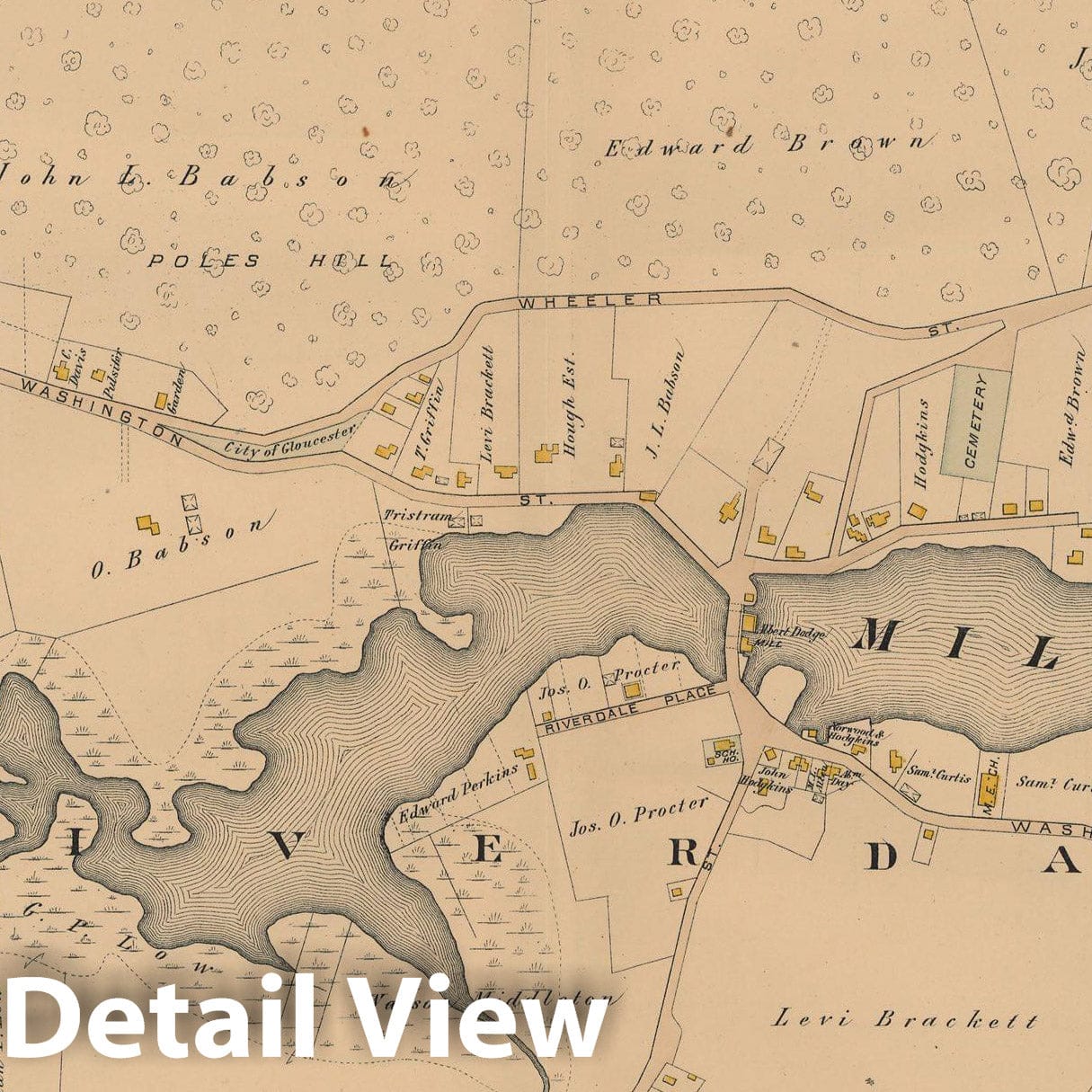 Historic Map : Atlas City of Gloucester and Town of Rockport, Gloucester 1884 Plate 016 , Vintage Wall Art
