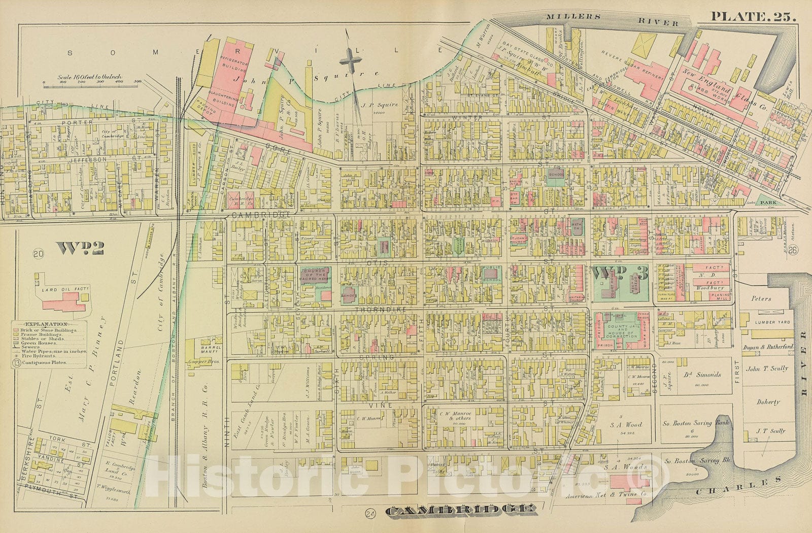 Historic Map : Atlas City of Cambridge, Cambridge 1886 Plate 025 , Vintage Wall Art