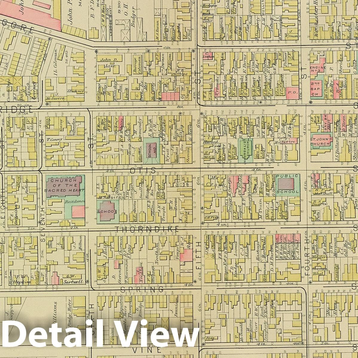 Historic Map : Atlas City of Cambridge, Cambridge 1886 Plate 025 , Vintage Wall Art