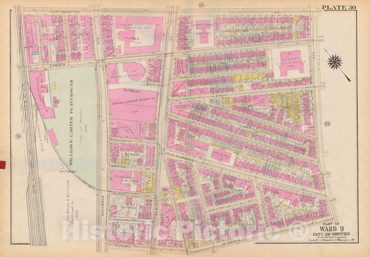 Historic Map : Atlas City of Boston: Boston Proper and Back Bay, Boston 1928 Plate 030 , Vintage Wall Art