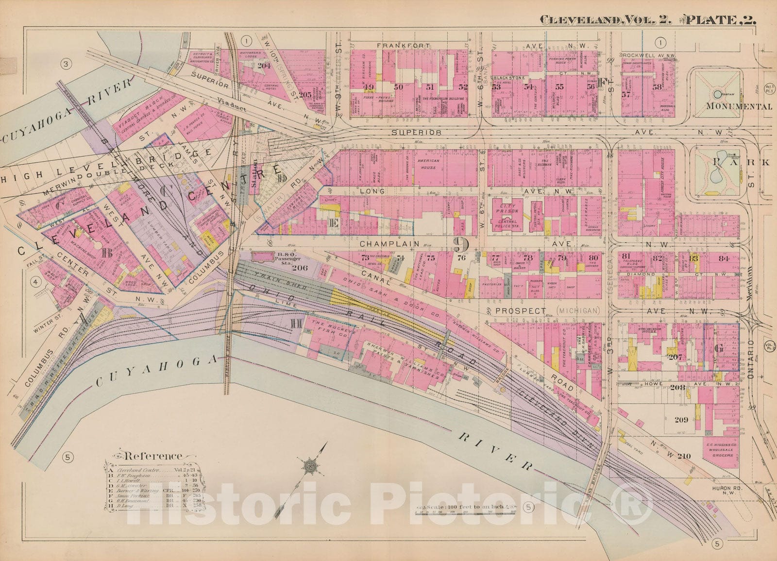 Historic Map : Plat Book of The City of Cleveland, Vol. Two, 1912 Plate 002 , Vintage Wall Art