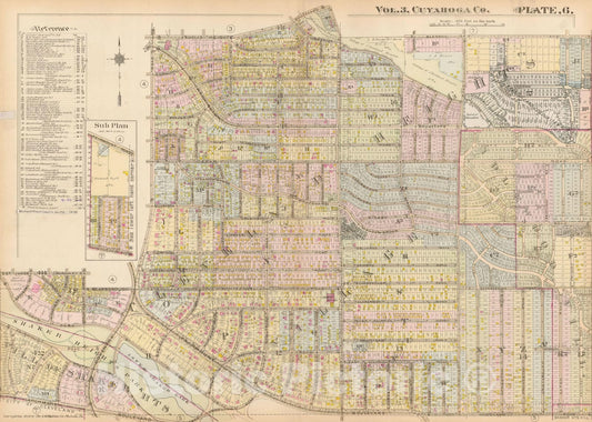 Historic Map : Plat Book of The City of Cleveland, Vol. Three, Cleveland 1920 Plate 006 , Vintage Wall Art