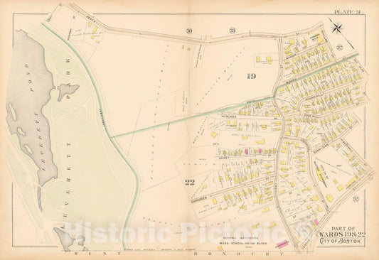 Historic Map : Boston 1895 Plate 031 , Atlas City of Boston Proper & Roxbury , Vintage Wall Art