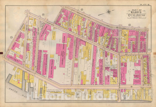 Historic Map : Atlas of Boston Proper, 1898 Plate 016 , Vintage Wall Art