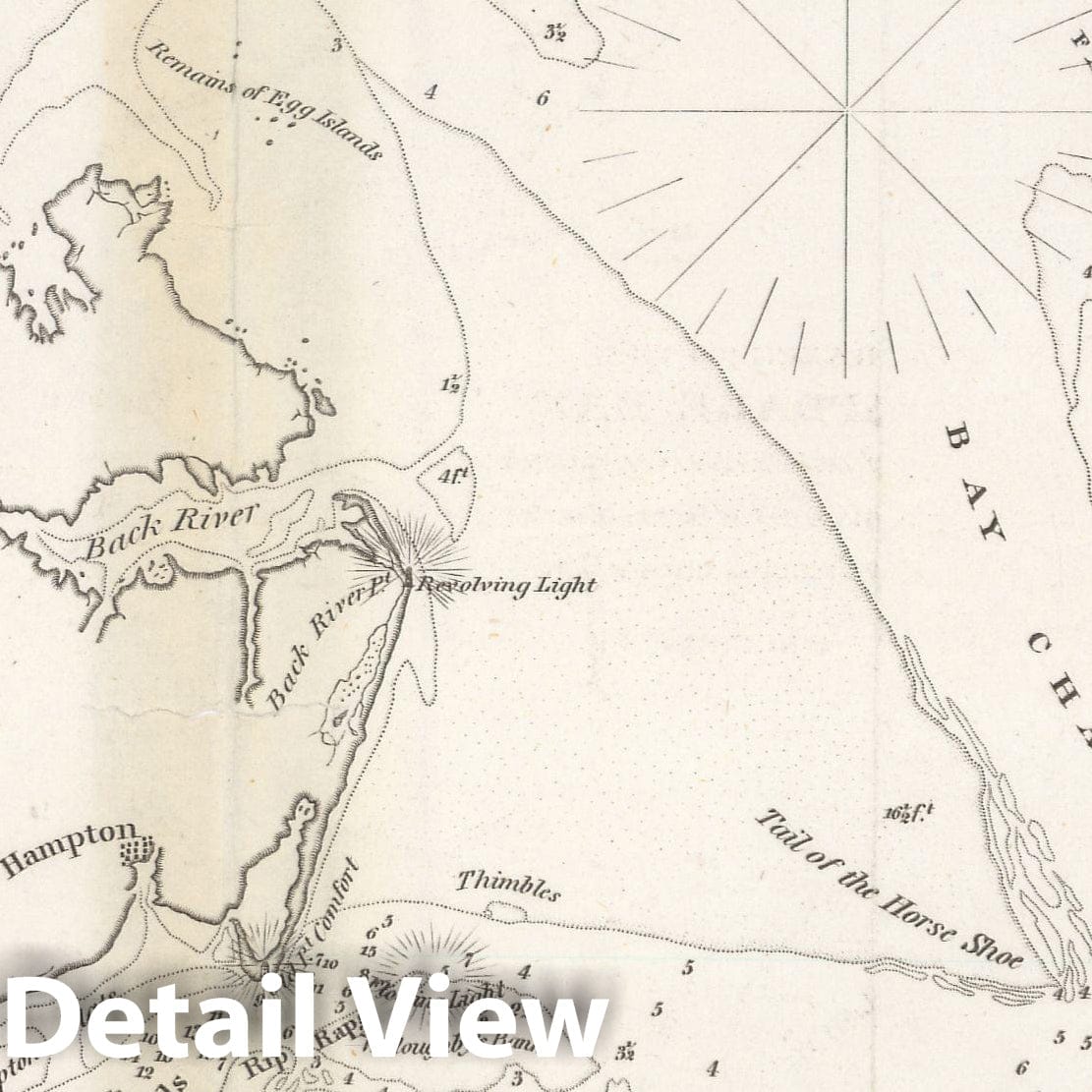 Historic Map : American Coast Pilot, 12th Edition, Maryland & Virginia 1842 , Vintage Wall Art