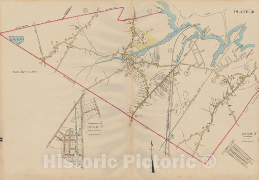 Historic Map : Atlas City of Portland, South Portland 1914 Plate 018 , Vintage Wall Art