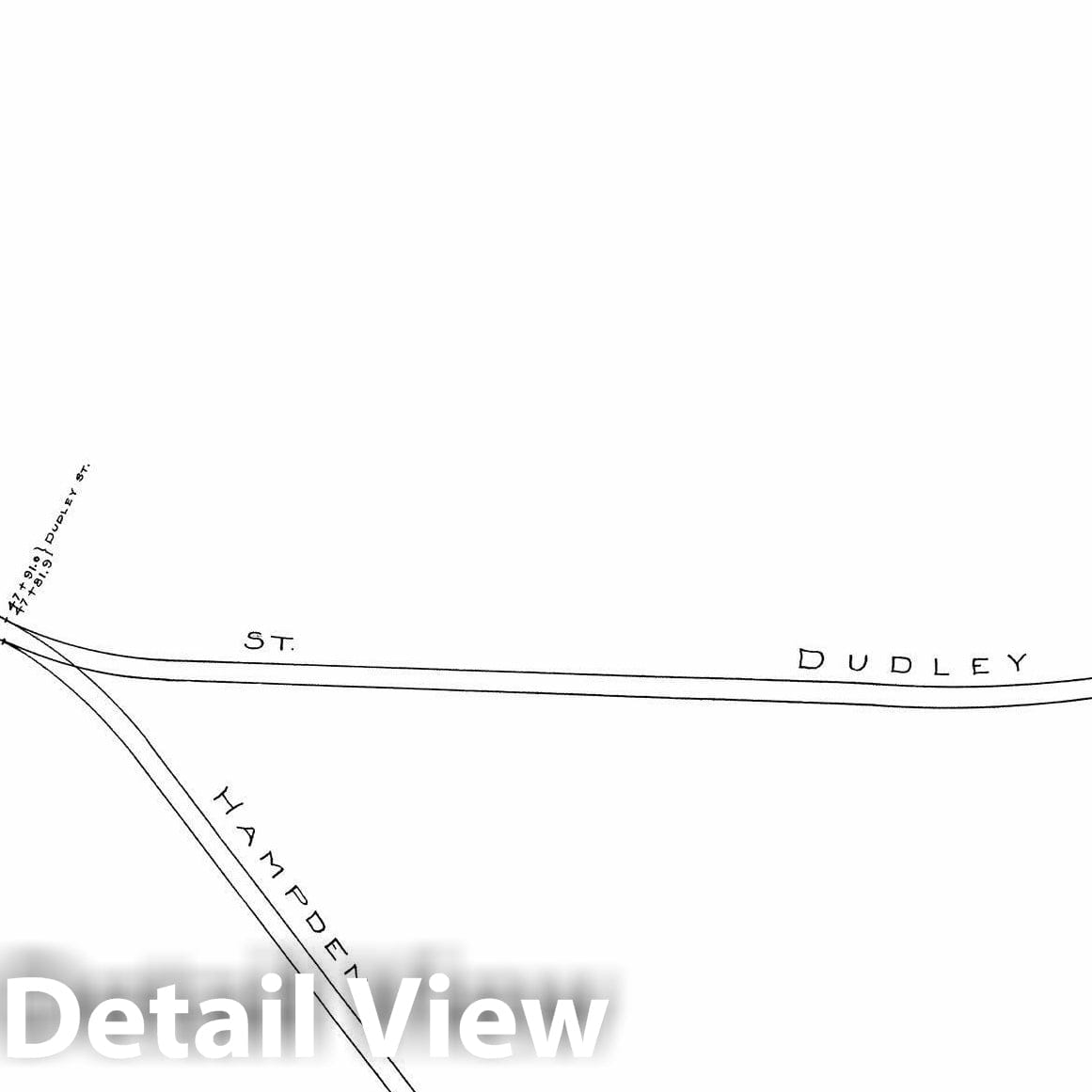 Historic Map : Boston Elevated Railway Track Plans, Roxbury 1899-1915 Plate 004 , Vintage Wall Art