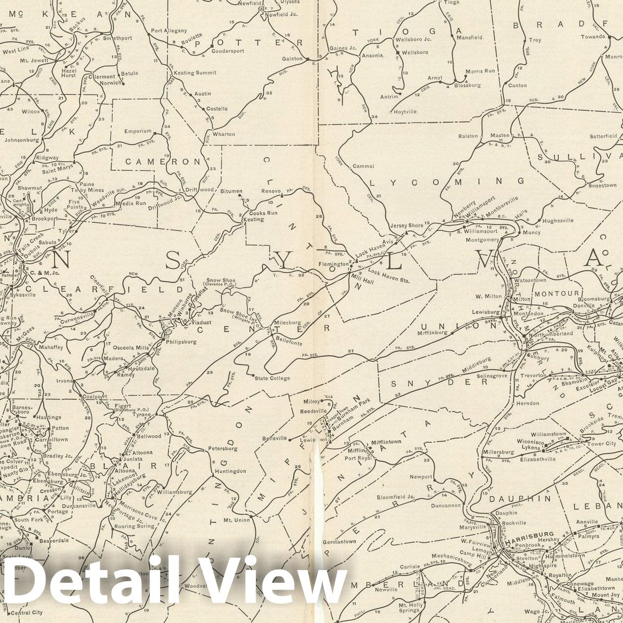 Historic Map : Pennsylvania 1925 , v3, Vintage Wall Art