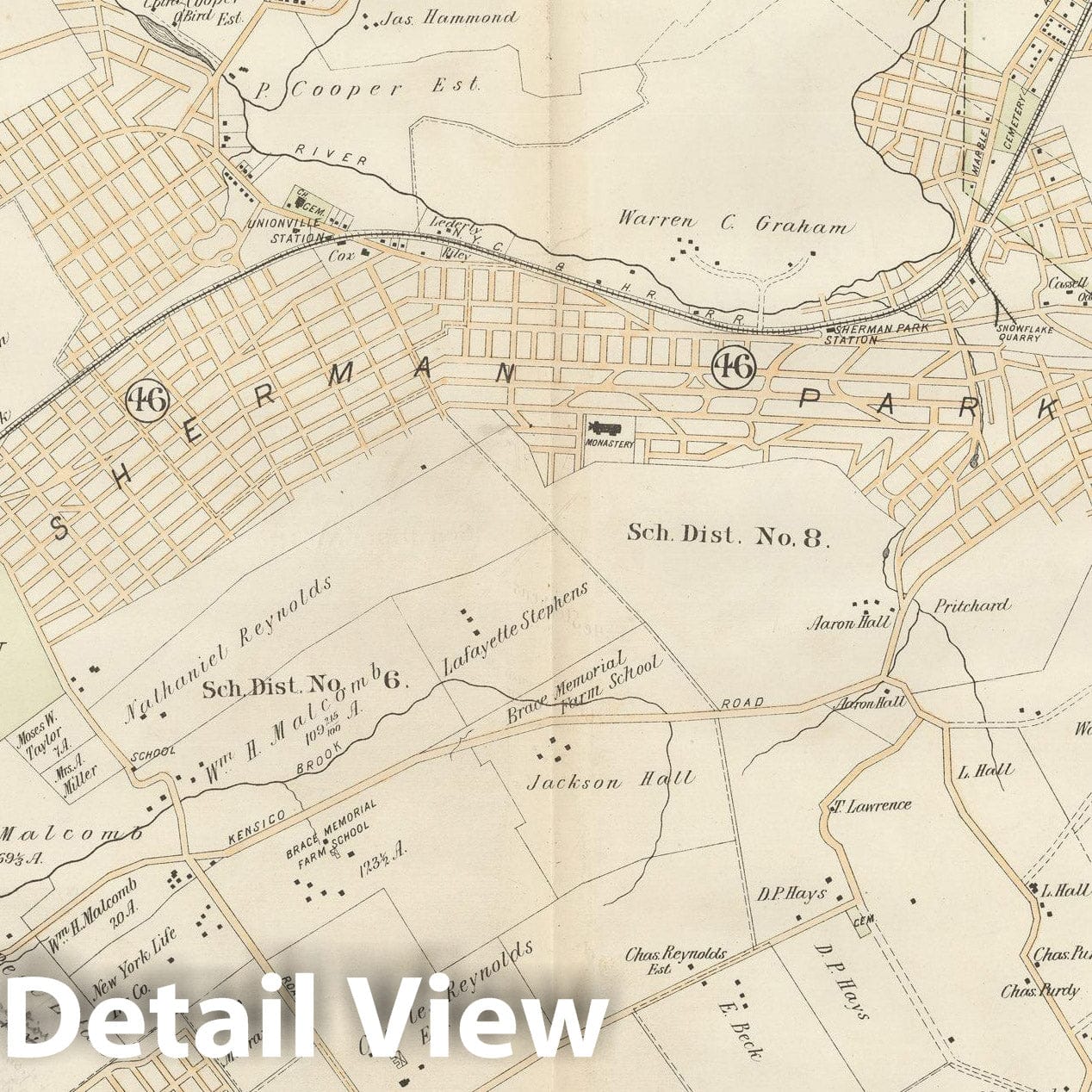 Historic Map : Atlas of Westchester County, Mount Pleasant 1901 Plate 045 , Vintage Wall Art
