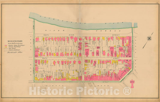 Historic Map : Atlas City of Wilkes Barre 1904 Page 010 , Vintage Wall Art