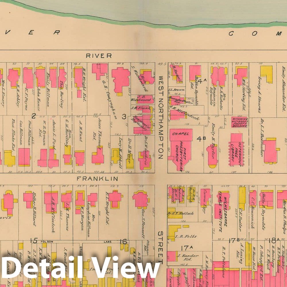 Historic Map : Atlas City of Wilkes Barre 1904 Page 010 , Vintage Wall Art