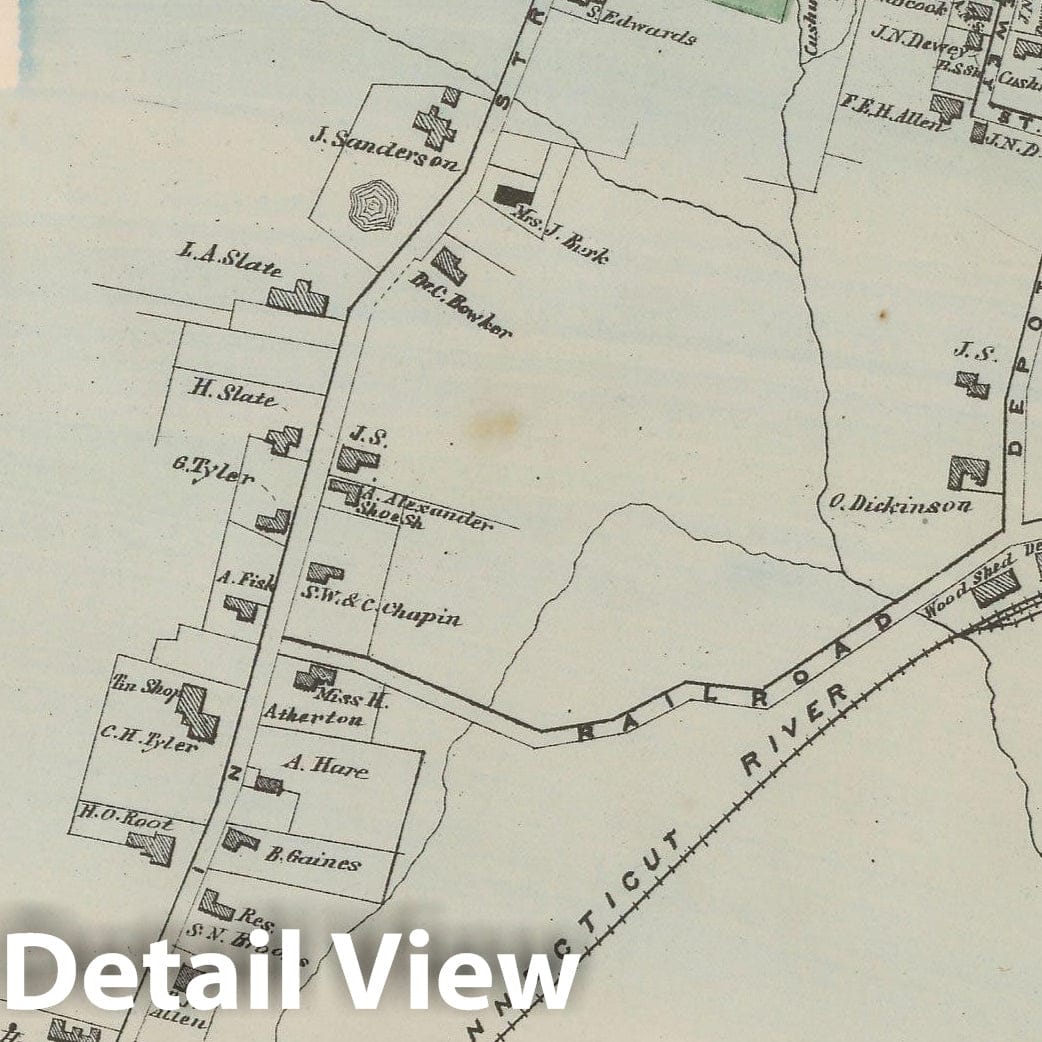 Historic Map : Atlas of Franklin Co. Massachusetts, Bernardston 1871 , Vintage Wall Art