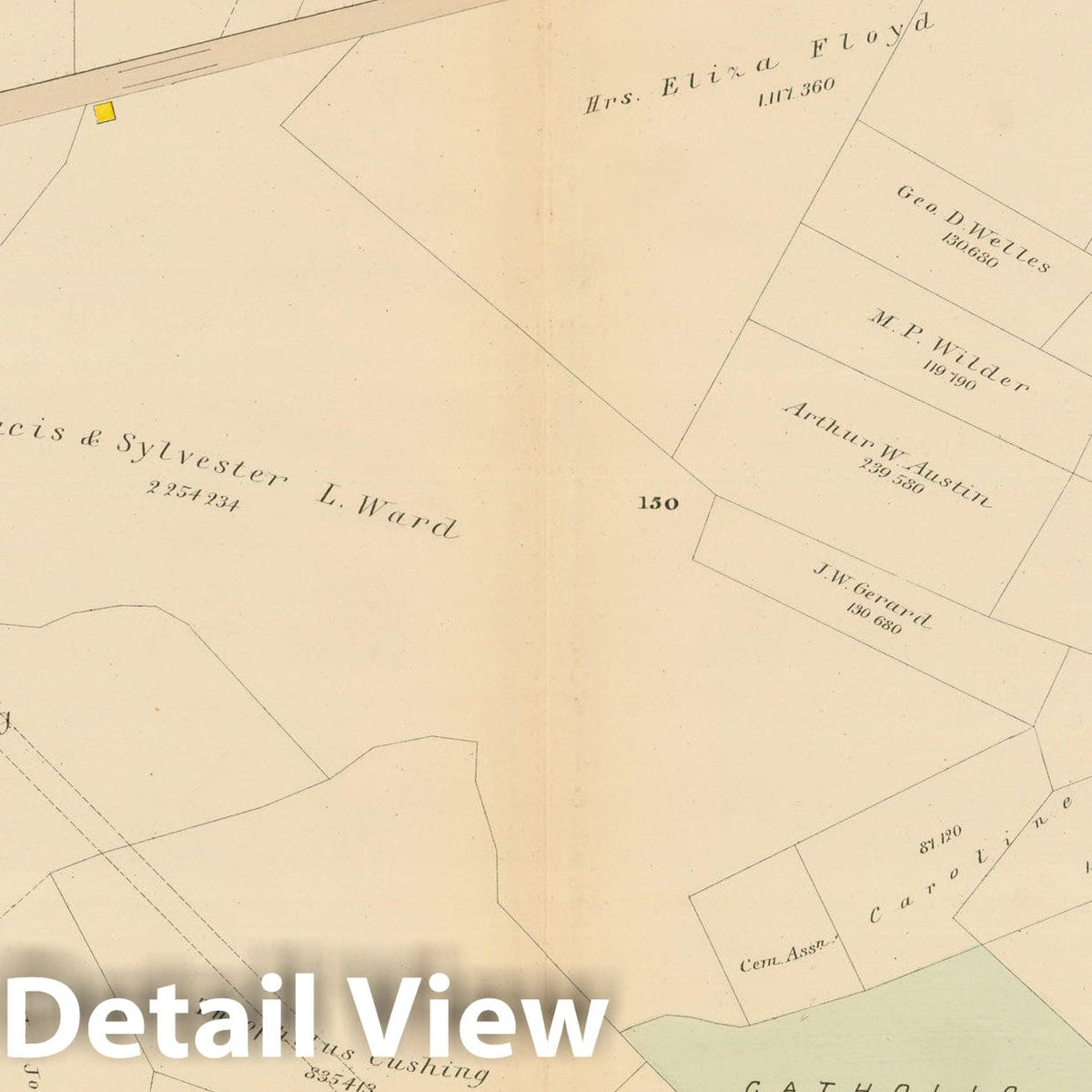 Historic Map : Atlas of Dorchester, Dorchester 1884 Plate O , Vintage Wall Art