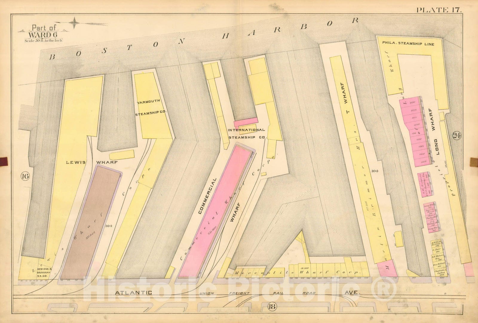 Historic Map : Atlas City of Boston, City Proper, Vol. I, Boston 1888 Plate 017 , Vintage Wall Art