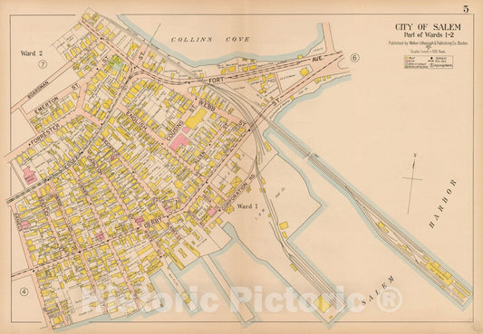 Historic Map : Atlas City of Salem, Salem 1911 Plate 005 , Vintage Wall Art