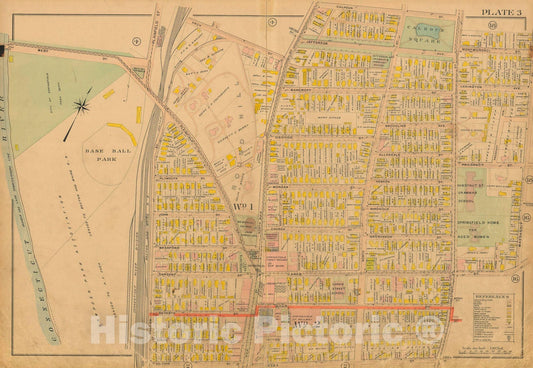 Historic Map : Atlas City of Springfield and The Town of Longmeadow 1910 Plate 003 , Vintage Wall Art