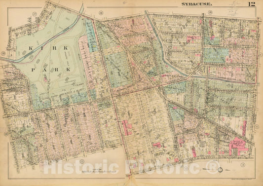 Historic Map : Atlas City of Syracuse, NY and Suburbs, Syracuse 1924 Plate 012 , Vintage Wall Art