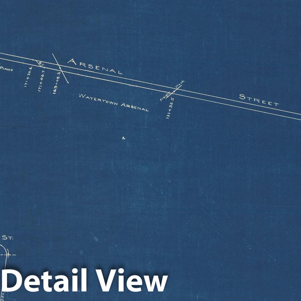 Historic Map : Boston Elevated Railway Track Plans, Newton & Watertown 1936 Plate 012 , Vintage Wall Art