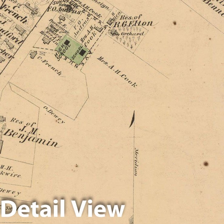 Historic Map : County Atlas of Berkshire County, New Marlborough & Sheffield 1876 , Vintage Wall Art