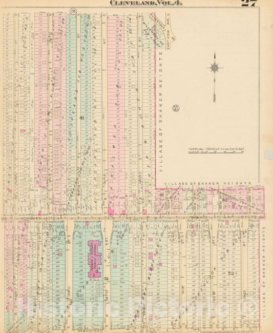 Historic Map : Atlas City of Cleveland, Vol. Four, Cleveland 1922 27R , Vintage Wall Art