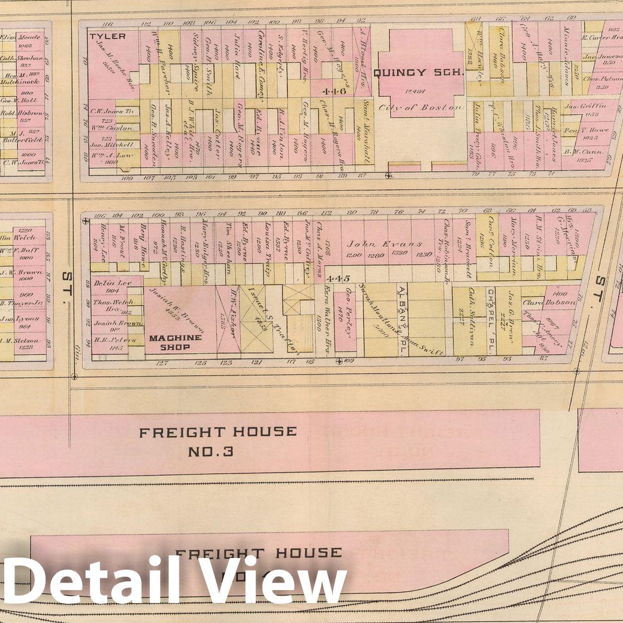 Historic Map : Atlas City of Boston, City Proper, Vol. 2, Boston 1888 Plate 051 , Vintage Wall Art