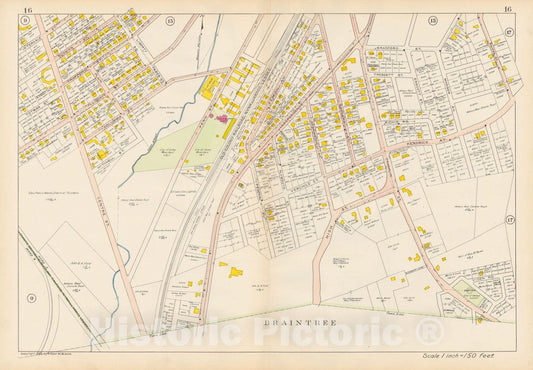 Historic Map : Atlas City of Quincy, Quincy 1907 Plate 016 , Vintage Wall Art