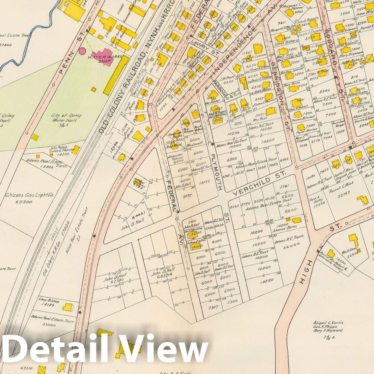 Historic Map : Atlas City of Quincy, Quincy 1907 Plate 016 , Vintage Wall Art