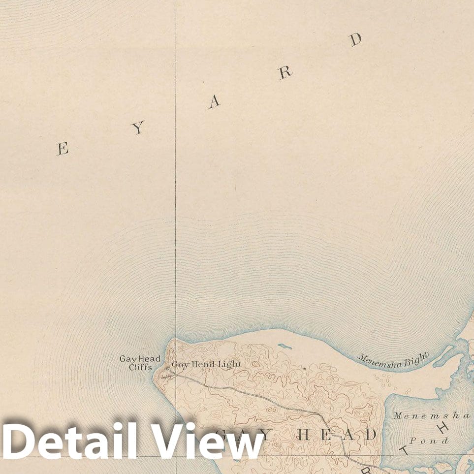 Historic Map : Atlas of Mass, Abington & Chilmark & Gay Head & Gosnold & Martha's Vineyard 1890 Page 42 , Vintage Wall Art