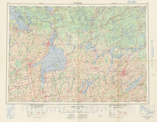Historic Map : Canada National Topographic System, Peterborough 1974 , Vintage Wall Art