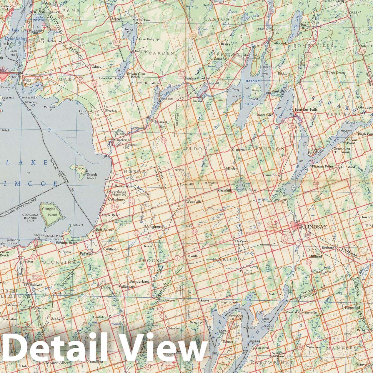 Historic Map : Canada National Topographic System, Peterborough 1974 , Vintage Wall Art