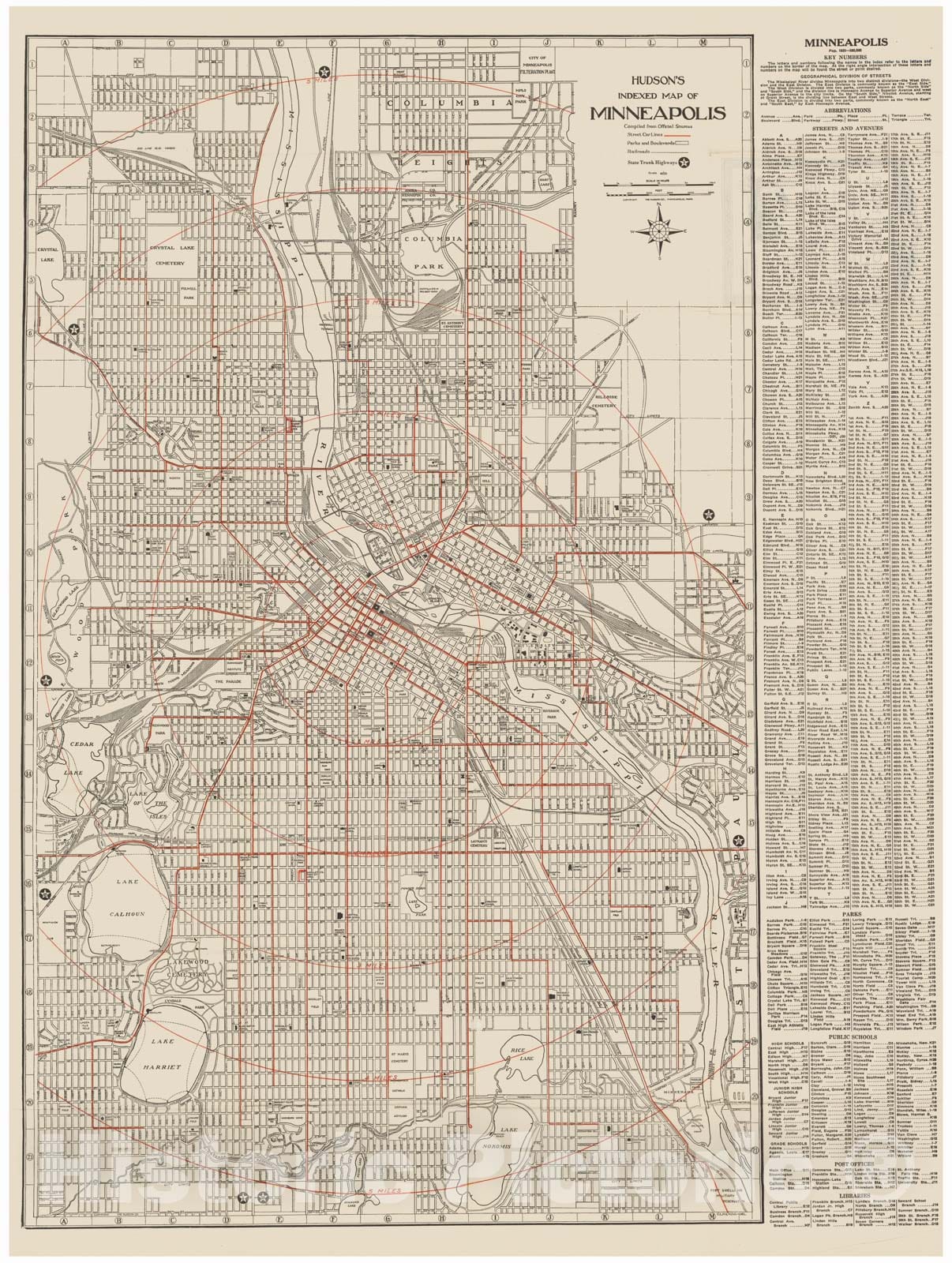 Historic Map : Minneapolis 1925 , Vintage Wall Art