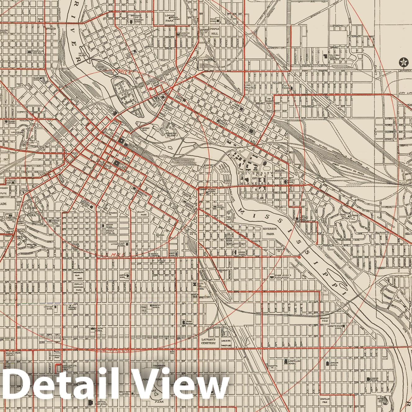 Historic Map : Minneapolis 1925 , Vintage Wall Art