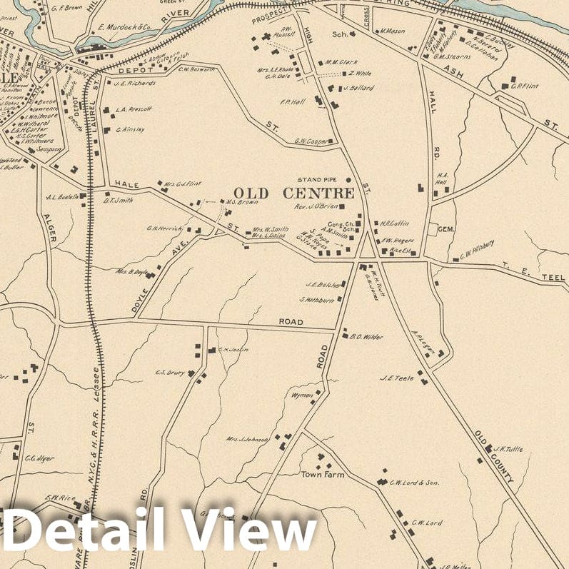 Historic Map : Winchendon 1910 , Northeast U.S. State & City Maps , Vintage Wall Art