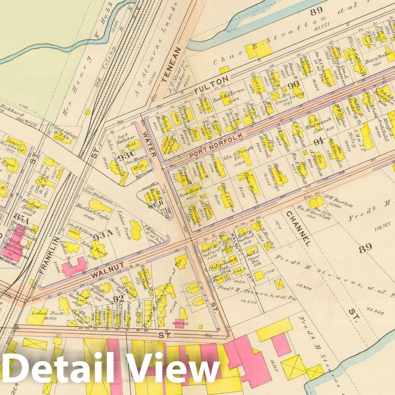 Historic Map : Atlas City of Boston, Dorchester, Dorchester 1910 Plate 032 , Vintage Wall Art