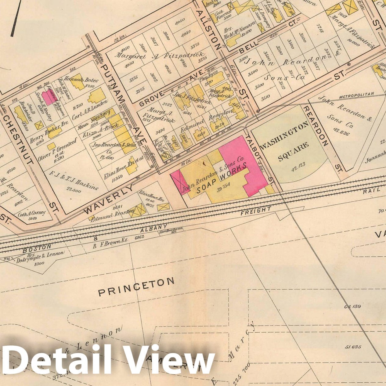 Historic Map : Atlas City of Cambridge, MA, Cambridge 1903 Plate 003 , Vintage Wall Art