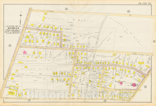 Historic Map : Atlas City of Boston, Vol. 5, Dorchester, Dorchester 1889 Plate 022 , Vintage Wall Art