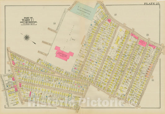 Historic Map : Atlas City of Boston, Dorchester, Dorchester 1933 Plate 025 , Vintage Wall Art