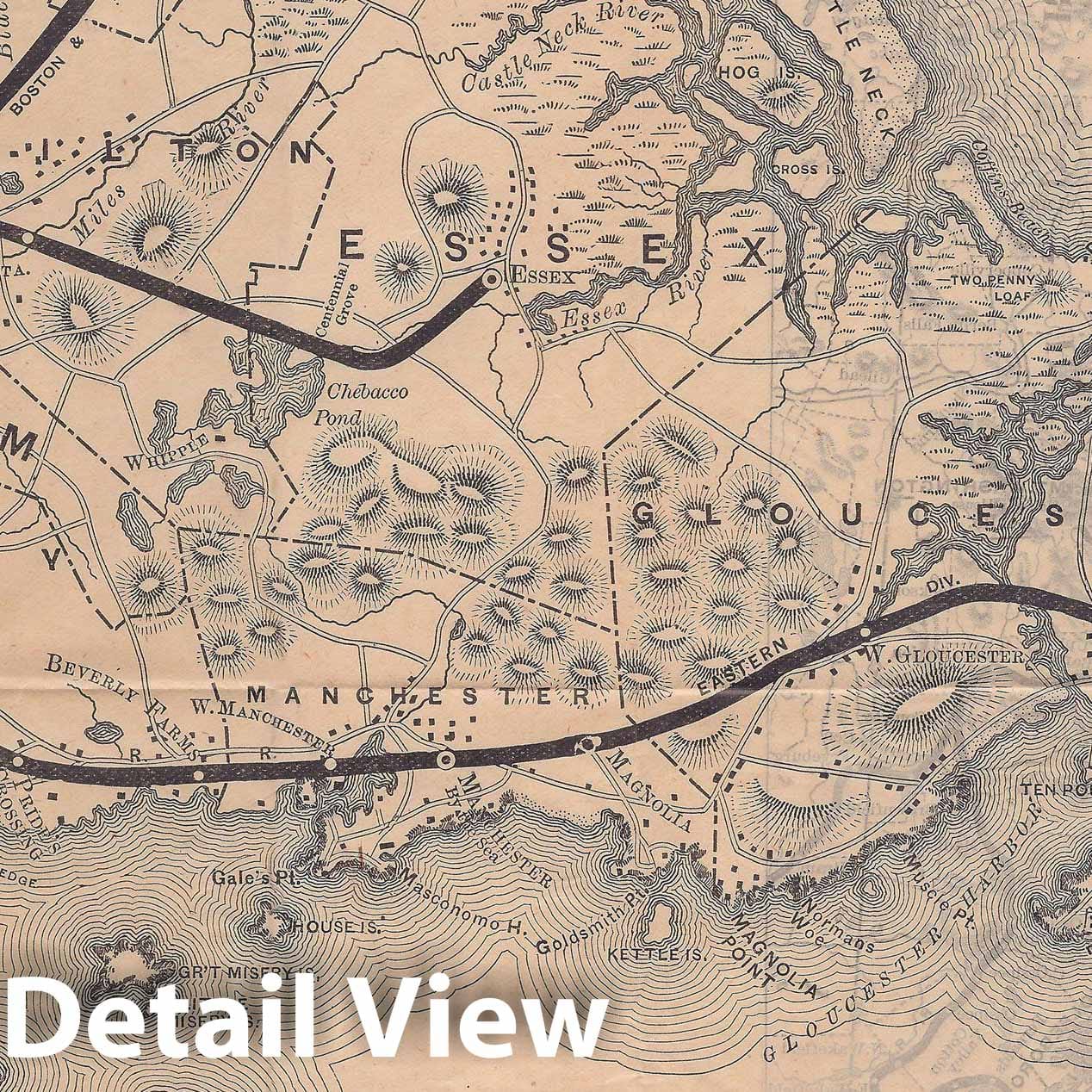 Historic Map : Cape Ann, Mass. 1889 , Vintage Wall Art