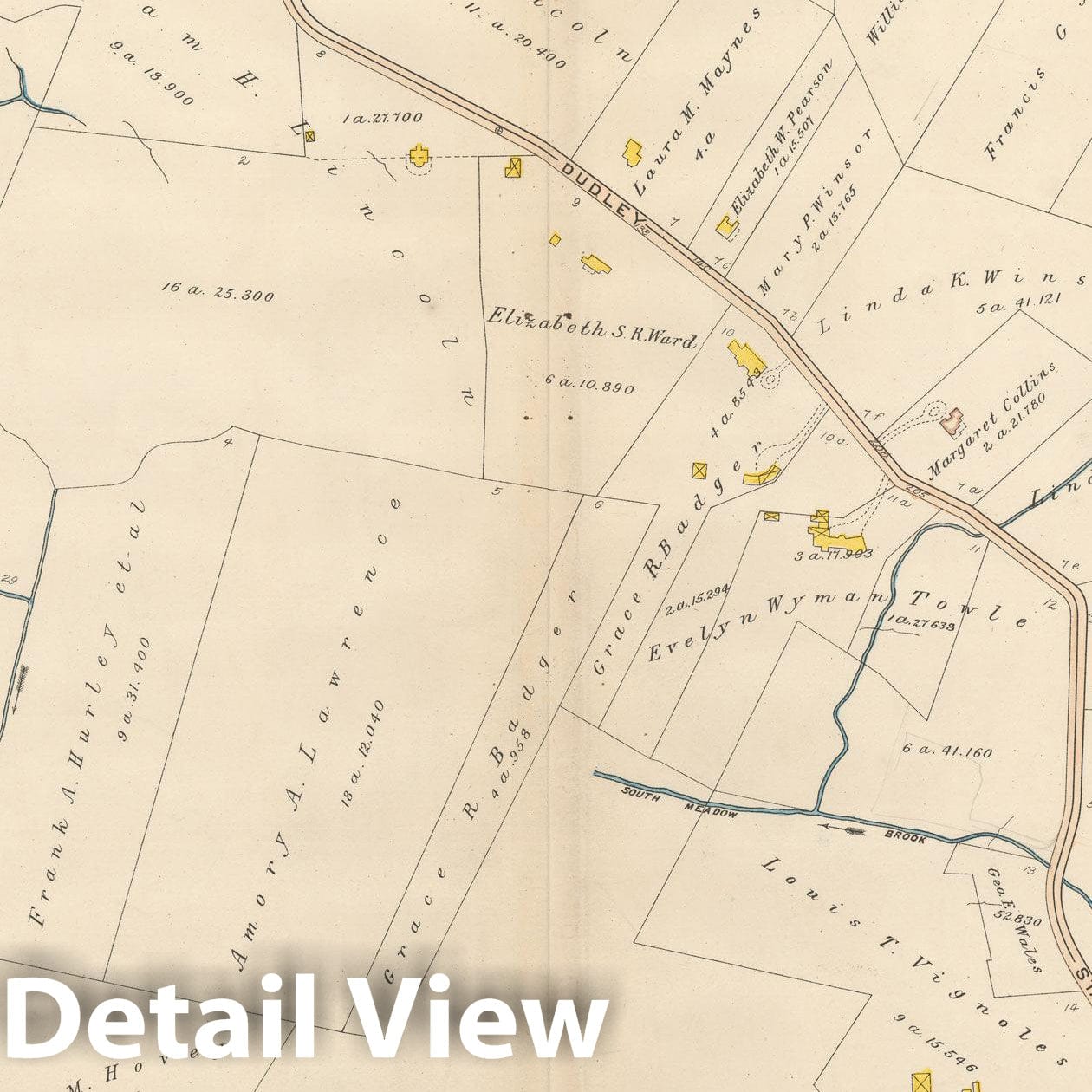 Historic Map : Atlas City of Newton, MA, Newton 1907 Plate 025 , Vintage Wall Art