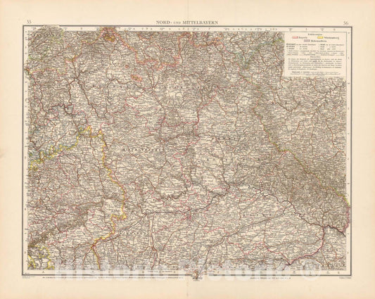 Historic Map : Germany 1899 , Andrees Allgemeiner Handatlas , v12, Vintage Wall Art