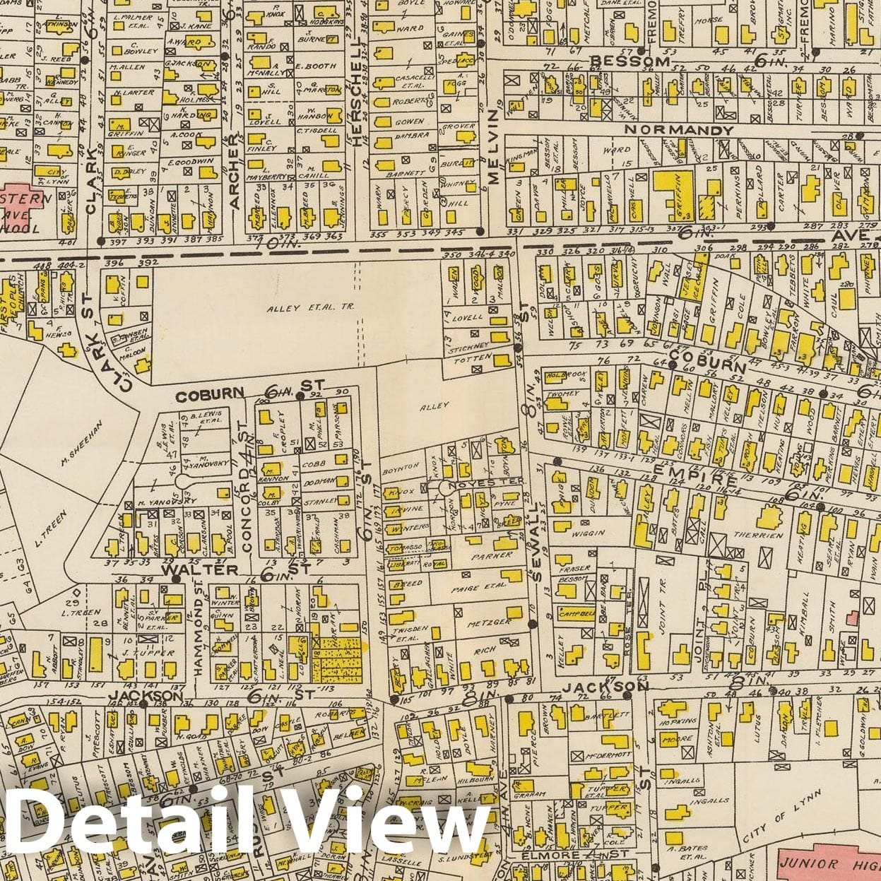 Historic Map : Atlas of Lynn, Nahant & Swampscott, Lynn 1924 Plate 004 , Vintage Wall Art