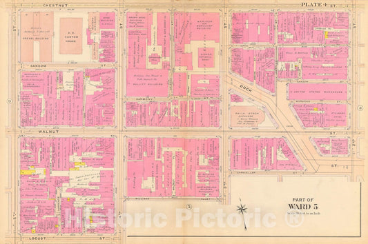 Historic Map : Philadelphia 1908 Plate 004 , Vintage Wall Art