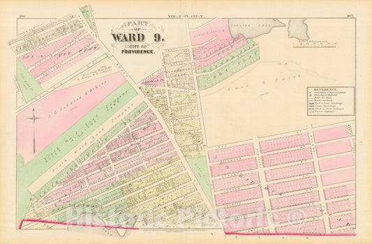Historic Map : City Atlas of Providence Rhode Island by Wards, Volume II, Providence 1875 Plate Y , Vintage Wall Art