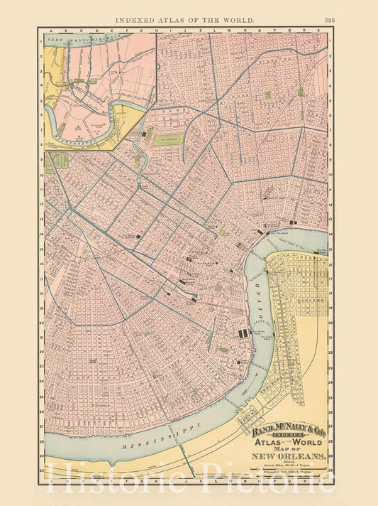 Historic Map : New Orleans 1894 , Vintage Wall Art