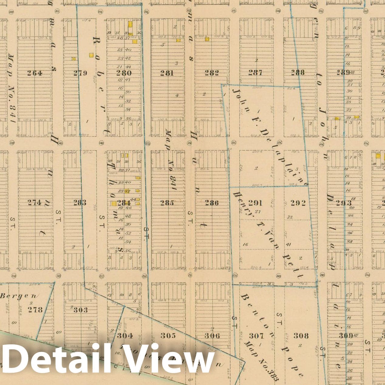 Historic Map : Robinson's Atlas City of Brooklyn, NY, Brooklyn 1886 Plate 034 , Vintage Wall Art