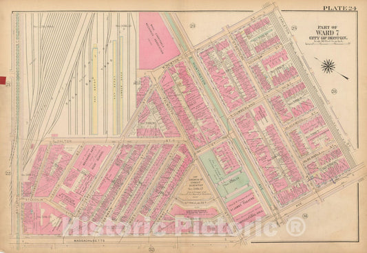 Historic Map : Atlas City of Boston, Boston Proper and Back Bay, Boston 1922 Plate 024 , Vintage Wall Art